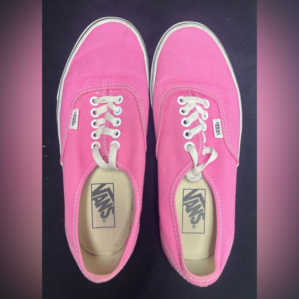 Vans Low Tops Shoes Lot of 2- Pink & Blue - Women’s Size 8.5 & Men’s Size 7 - Picture 2 of 16